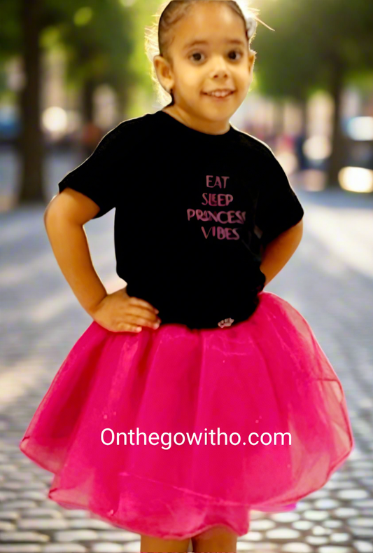 Eat Sleep Princess Vibes Tutu & Tee 5/6 - On the Go with Princess O