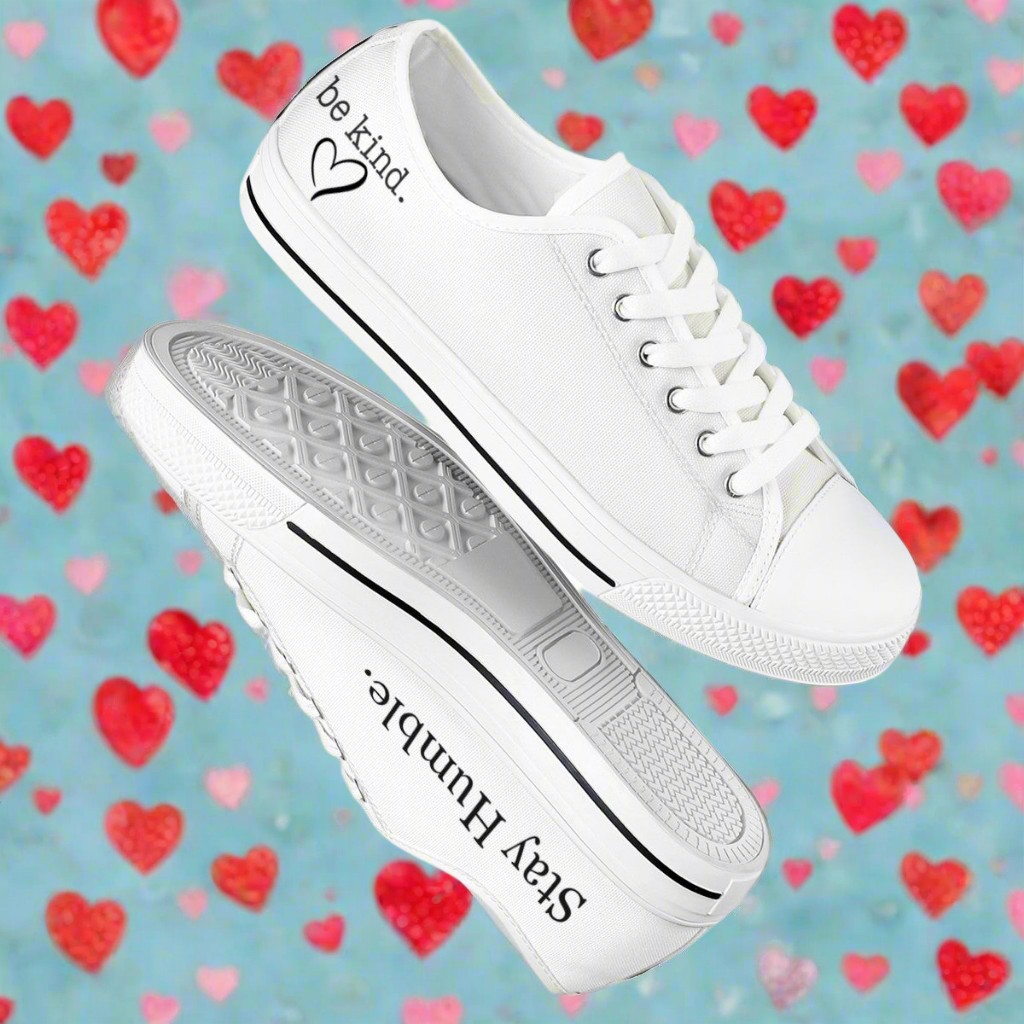 Be Kind Stay Humble Low Top Canvas Sneakers - On the Go with Princess O