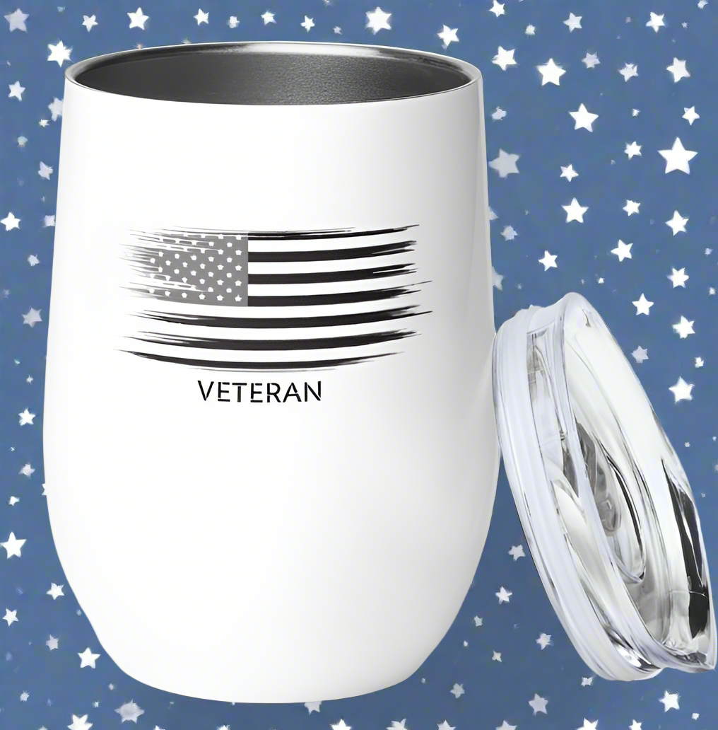 Veteran Flag Drink Tumbler - On the Go with Princess O