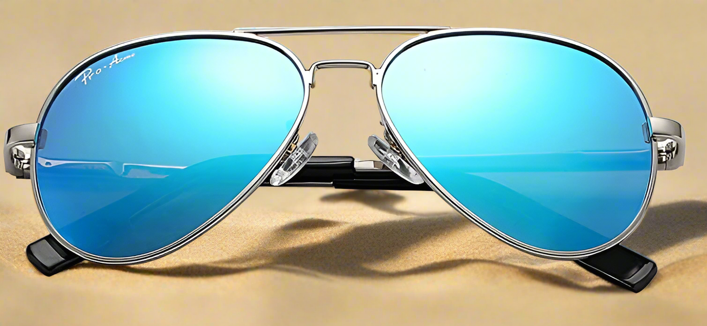 Classic Blue Polarized Aviator Sunglasses for Kids Gleyemor