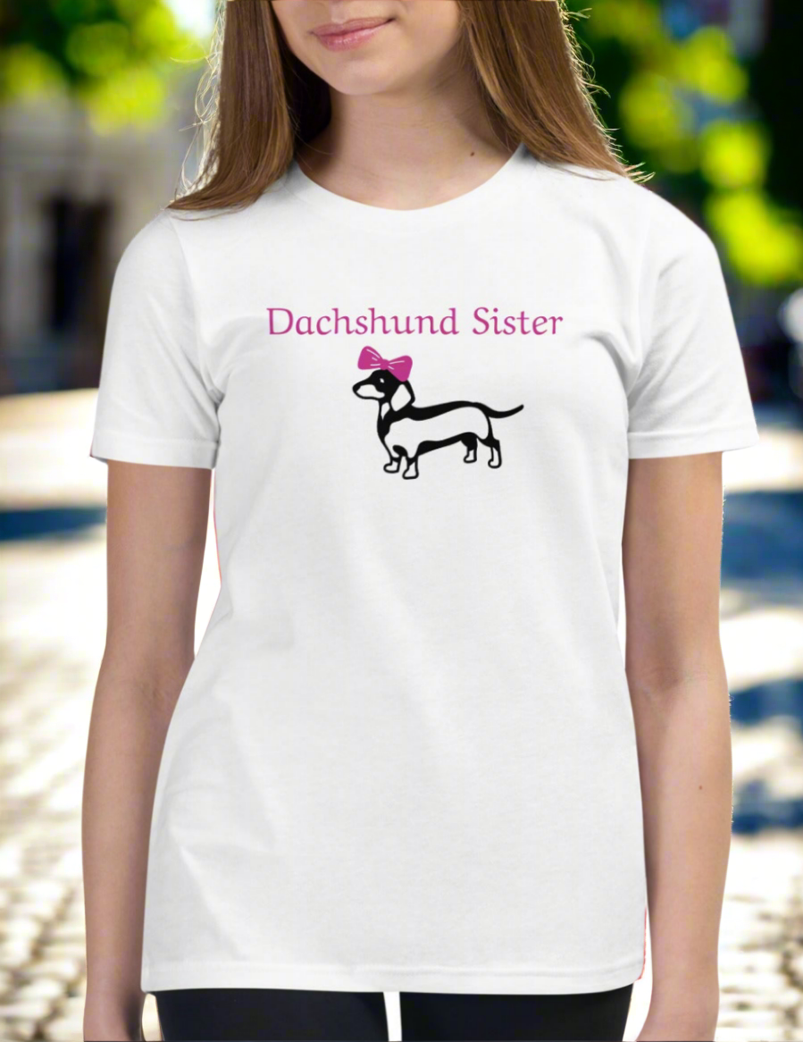Dachshund Sister Girls Tee - On the Go with Princess O
