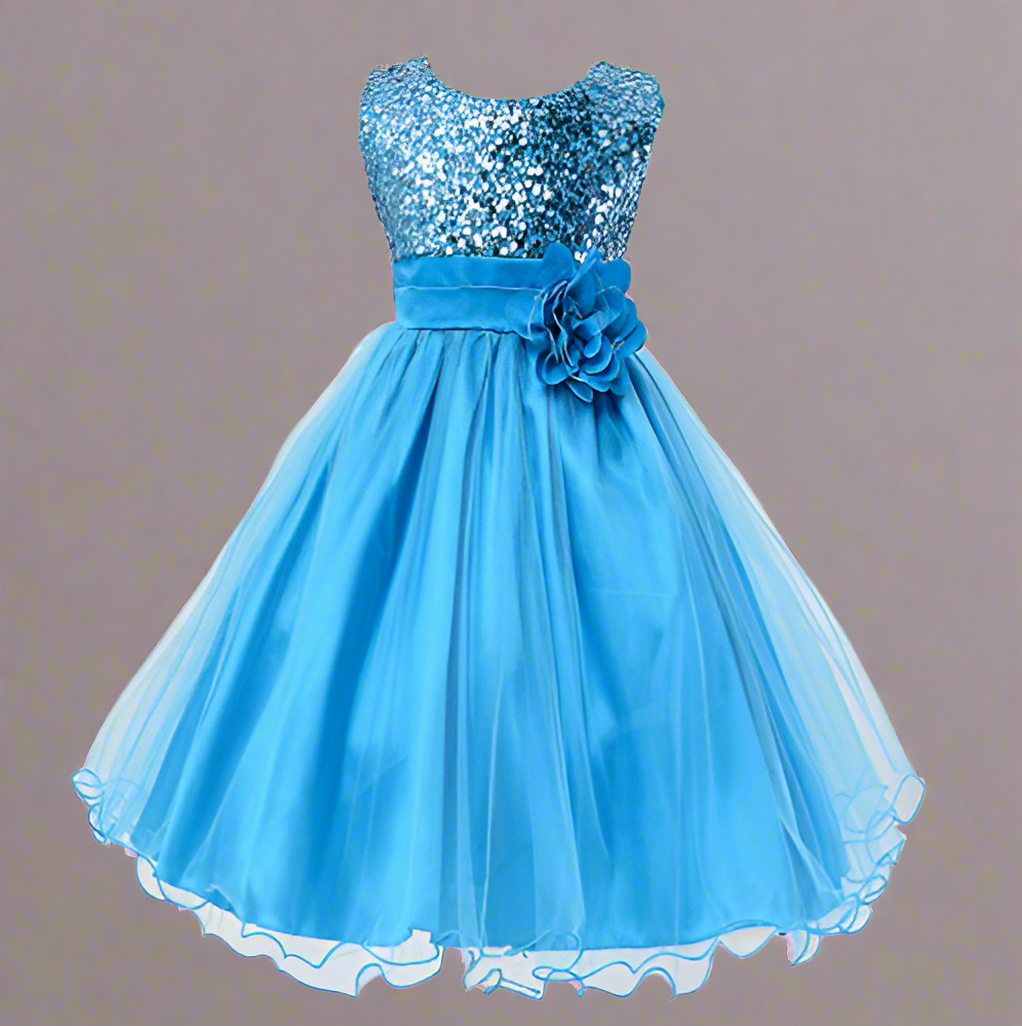 Turquoise Sequin & Tulle Fancy Dress - On the Go with Princess O
