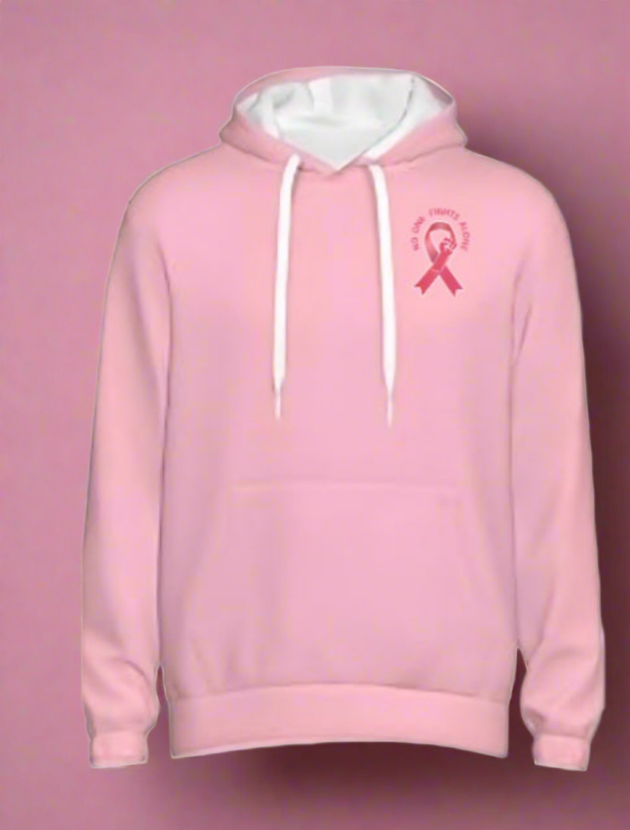 NO ONE FIGHTS ALONE PINK LIGHTWEIGHT HOODIE On the Go with Princess O