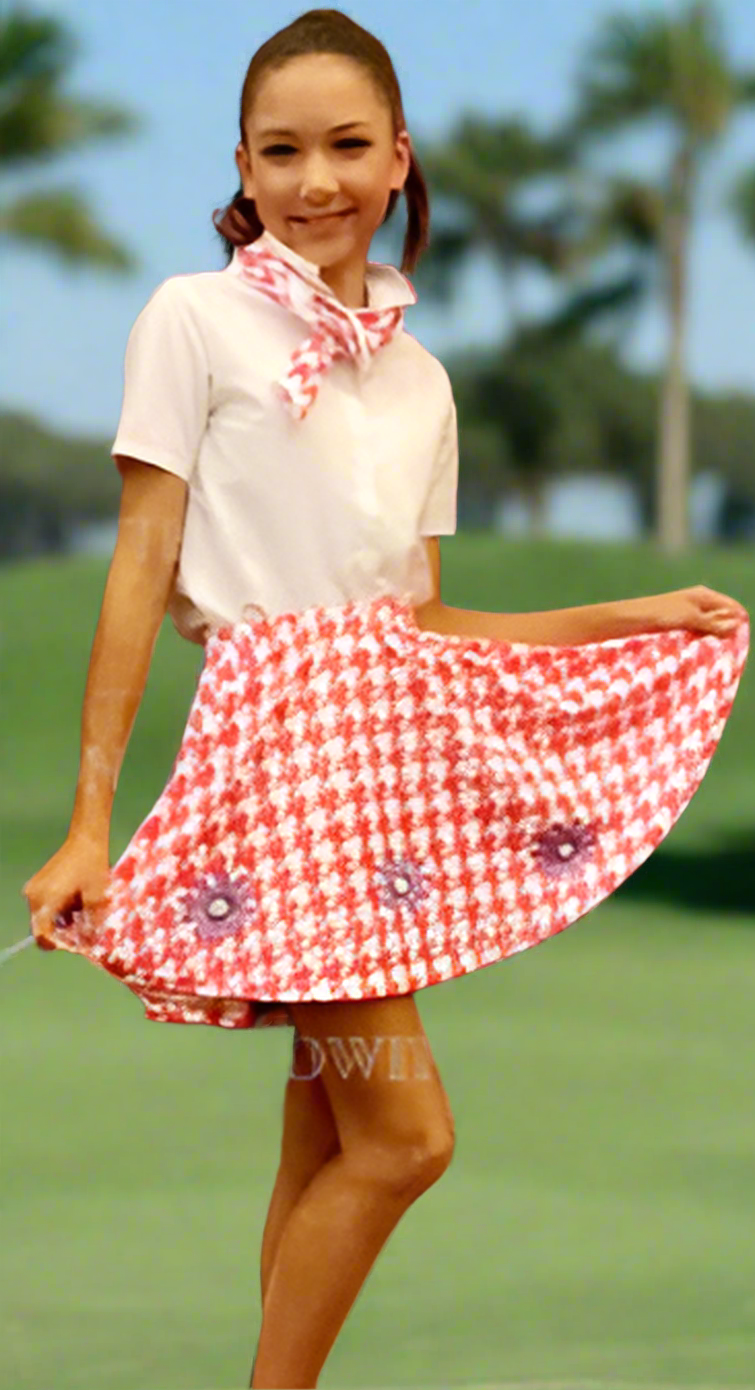 Daisy Designer Houndstooth with Bandana Juniors Womens Skirt - On the Go with Princess O