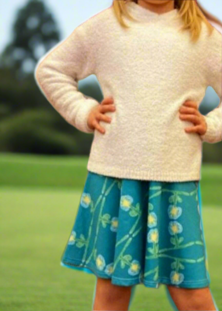 Blue Wildflowers Juniors Womens Skirt - On the Go with Princess O