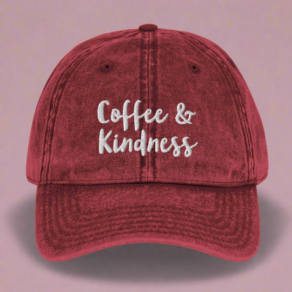 Coffee & Kindness Denim Hat - On the Go with Princess O