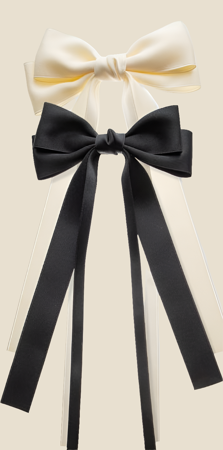 2 Satin Hair Ribbon Bows