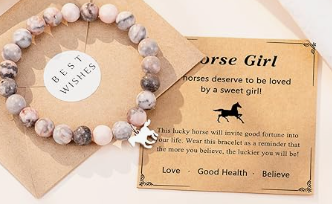 Natural Jasper Stone Horse Girl Bracelet - On the Go with Princess O