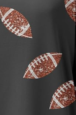 Game Day Sparkle Football Sequin Sweatshirt On the Go with Princess O