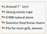 Natural Stone Horse Charm Bracelet