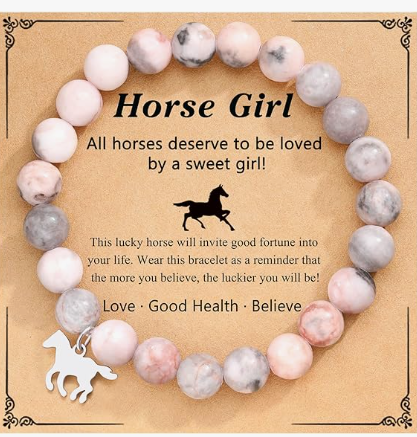 Natural Jasper Stone Horse Girl Bracelet - On the Go with Princess O