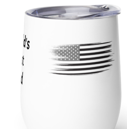 Worlds Best Dad American Flag Drink Tumbler 12oz - On the Go with Princess O