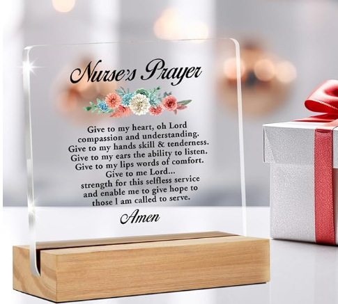 Nurse's Prayer Clear Desk Sign
