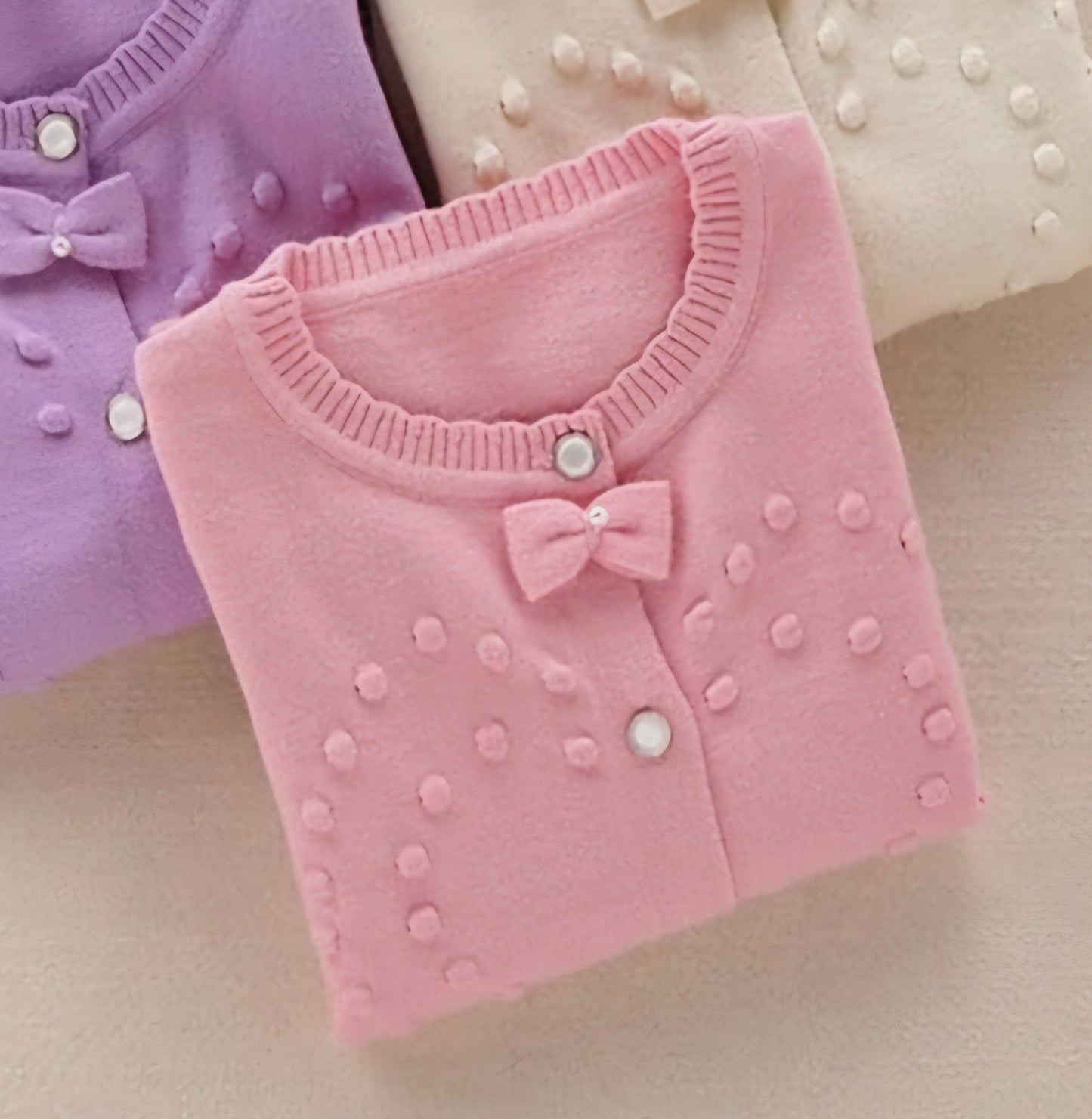 Heart Pom Knit Cardigan Girls Juniors Sweater - On the Go with Princess O