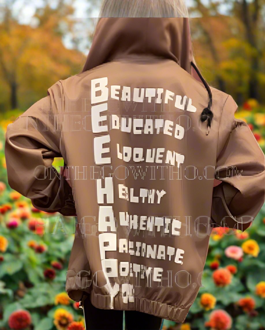 BEE HAPPY Zip Up Girls Juniors Hoodie On the Go with Princess O