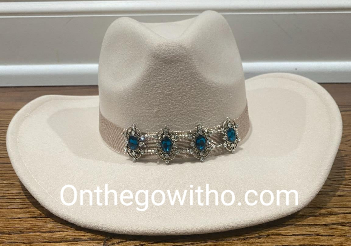 Sapphire Rhinestone Cowgirl Hat