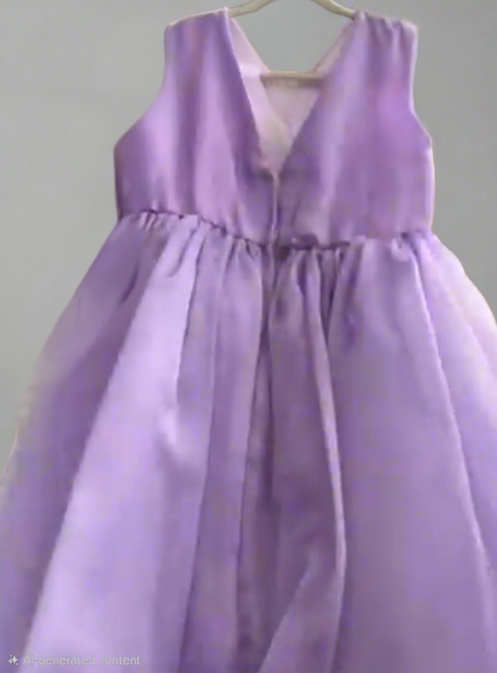 Girl's Purple Chiffon Gown Pearl Accents (9/10)