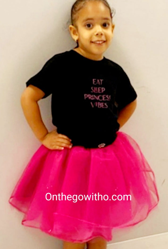 Glittery Crown Tutu & Eat Sleep Princess Vibes Tee