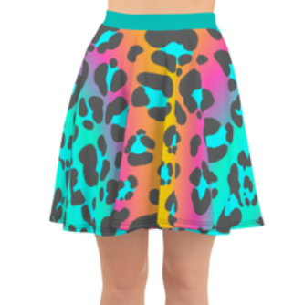 Leopard Print Flare Skater Skirt - On the Go with Princess O