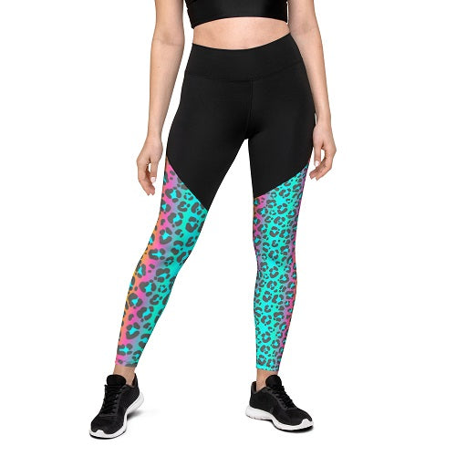 Leopard Print Womens Sports Leggings - On the Go with Princess O