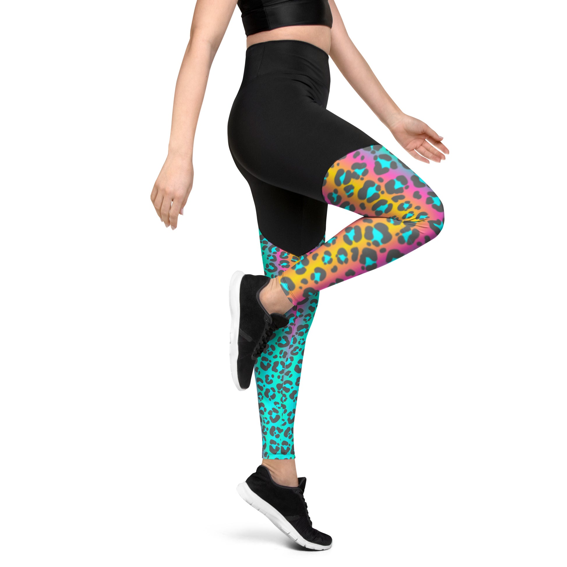 Leopard Print Womens Sports Leggings - On the Go with Princess O