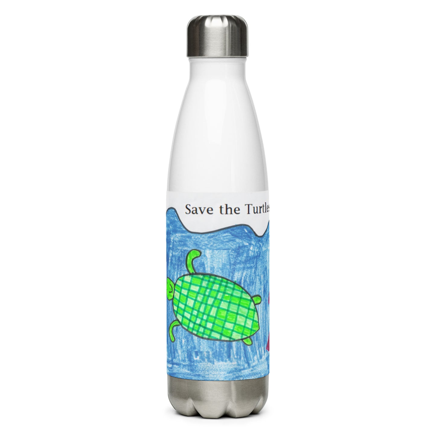 Save the Turtles Stainless Water Bottle - On the Go with Princess O
