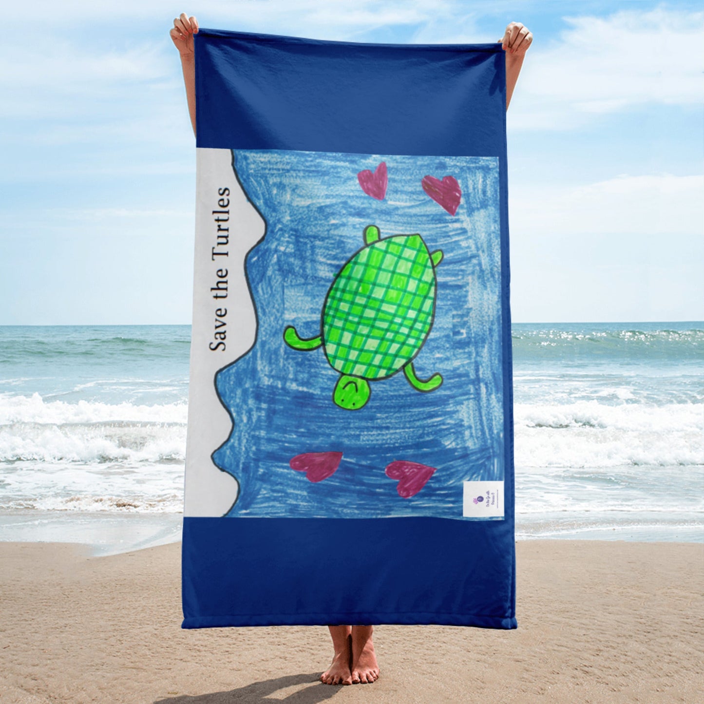 Save the Turtles Lg. Beach Towel 2.5ft x 5ft On the Go with Princess O