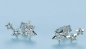 Star Climber Stud Earrings Womens 925 Sterling Silver Earrings