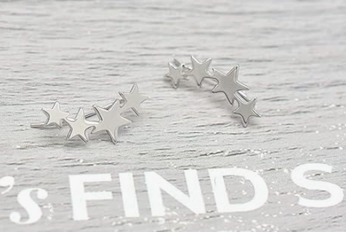 Sterling Silver 925 Star Climbers-No Piercing