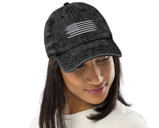 Cotton Twill American Flag Embroidered Cap - On the Go with Princess O