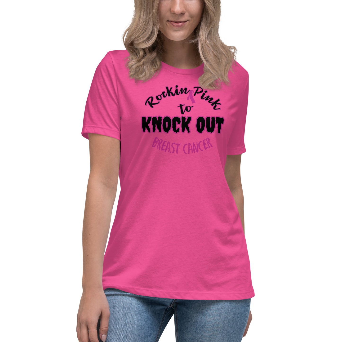 Knock Out Cancer Cotton Tee - On the Go with Princess O
