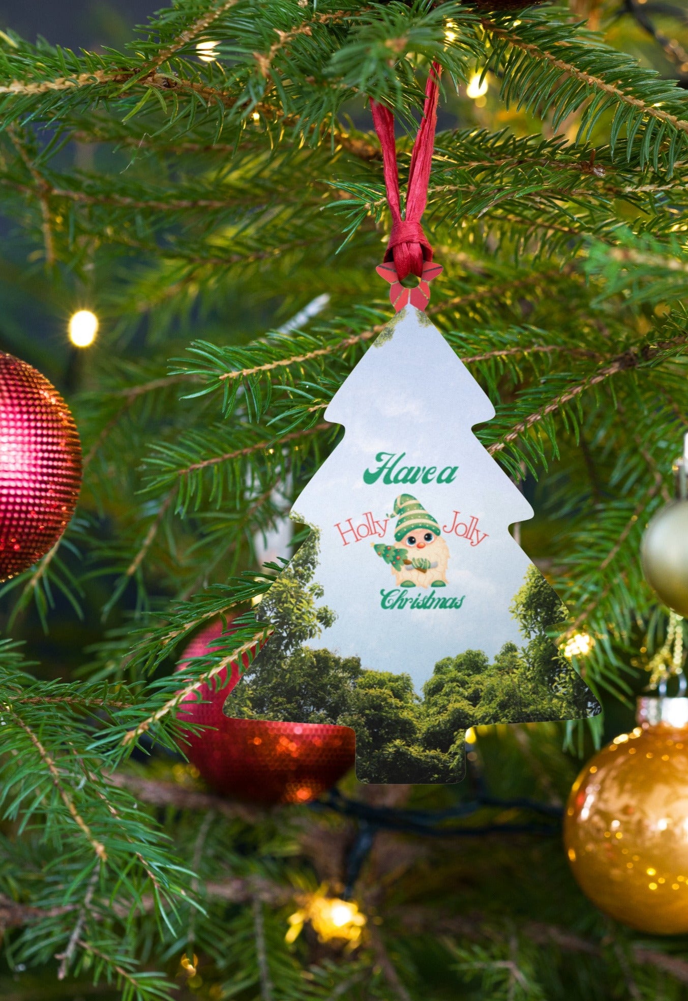 Holly Jolly Magnetic Ornament