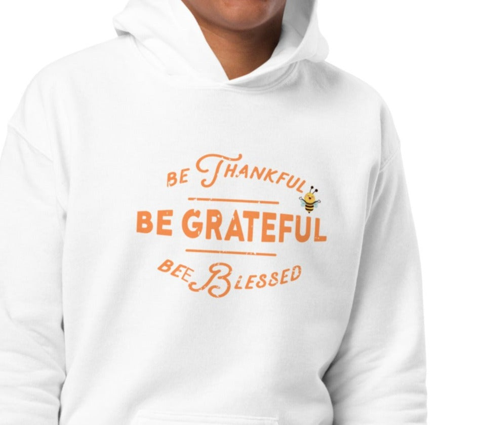 Bee Blessed Heavy Blend Youth Hoodie On the Go with Princess O