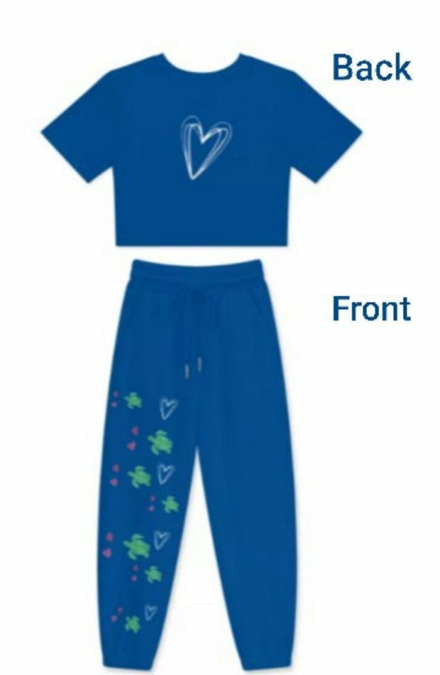 Girl's Save the Turtles Crop Top & pants On the Go with Princess O
