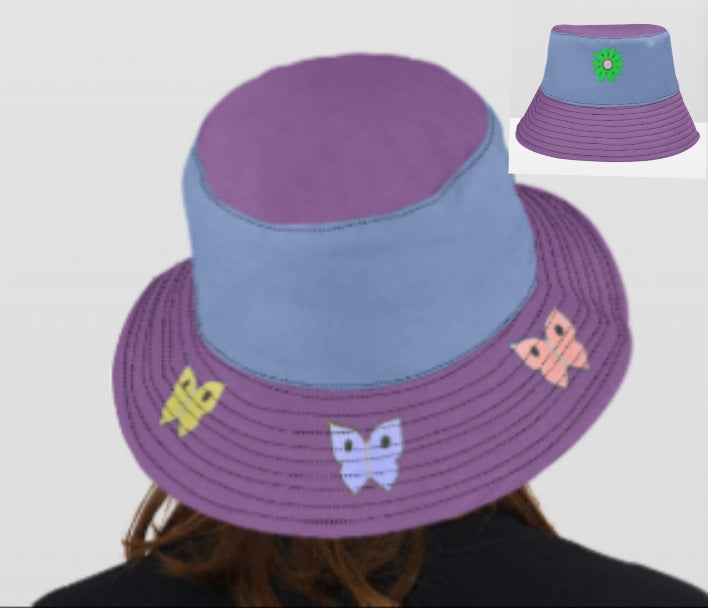 Daisy & Butterflies Cotton Bucket Hat - On the Go with Princess O