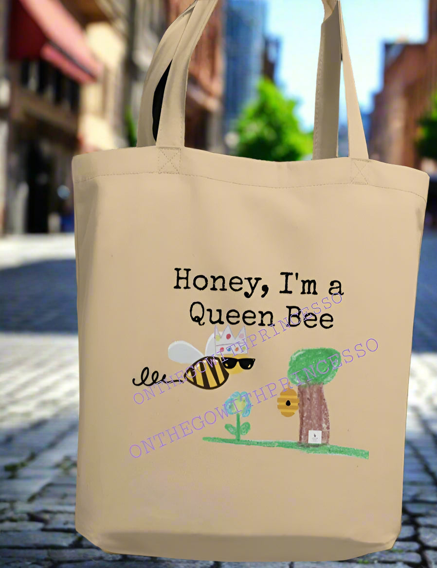 Queen Bee Cotton Tote - On the Go with Princess O