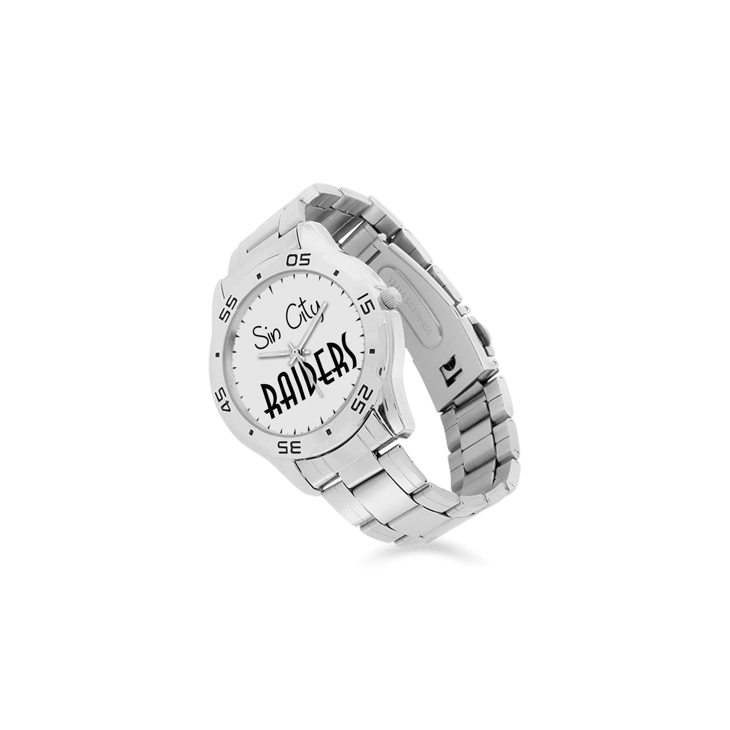 Classic Analog Sin City Raiders Steel Watch - On the Go with Princess O