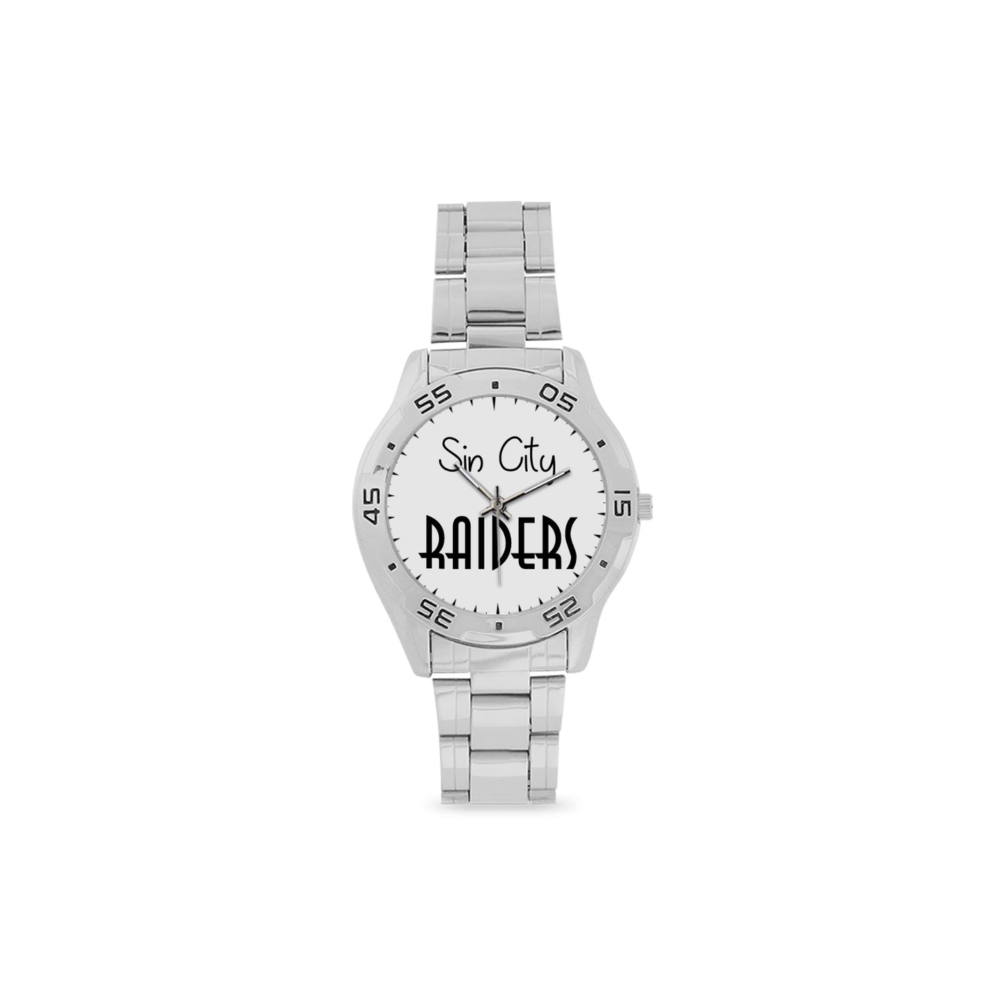 Classic Analog Sin City Raiders Steel Watch - On the Go with Princess O