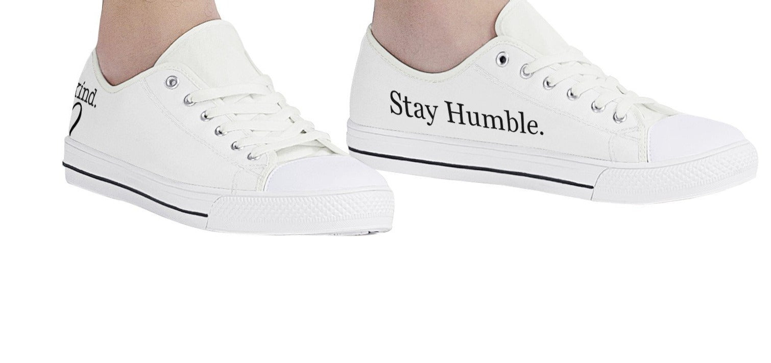 Be Kind Stay Humble Low Top Canvas Sneakers - On the Go with Princess O
