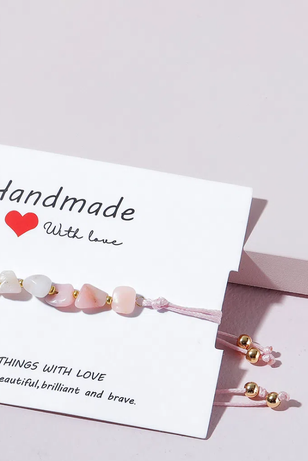 Natural Pink Stone Chakra Bracelet - On the Go with Princess O