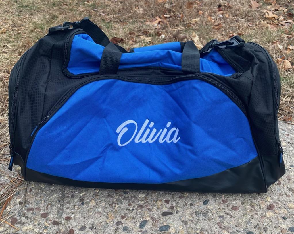 Personalized Duffle Bag Custom Embroidered Text - On the Go with Princess O