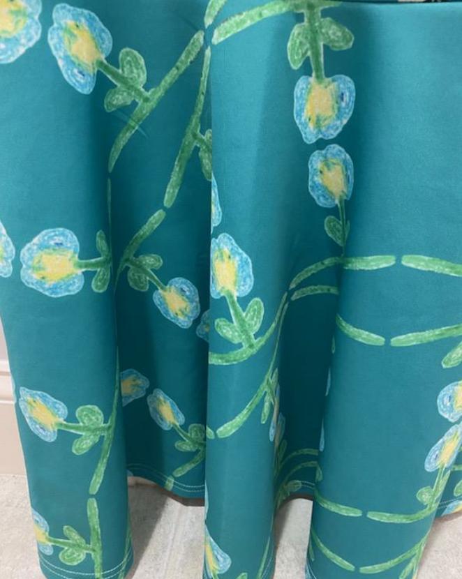 Blue Wildflowers Skater Skirt - On the Go with Princess O