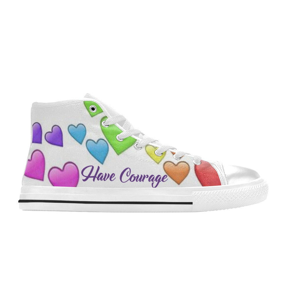 Have Courage Be Kind Canvas High Top Sneakers - On the Go with Princess O