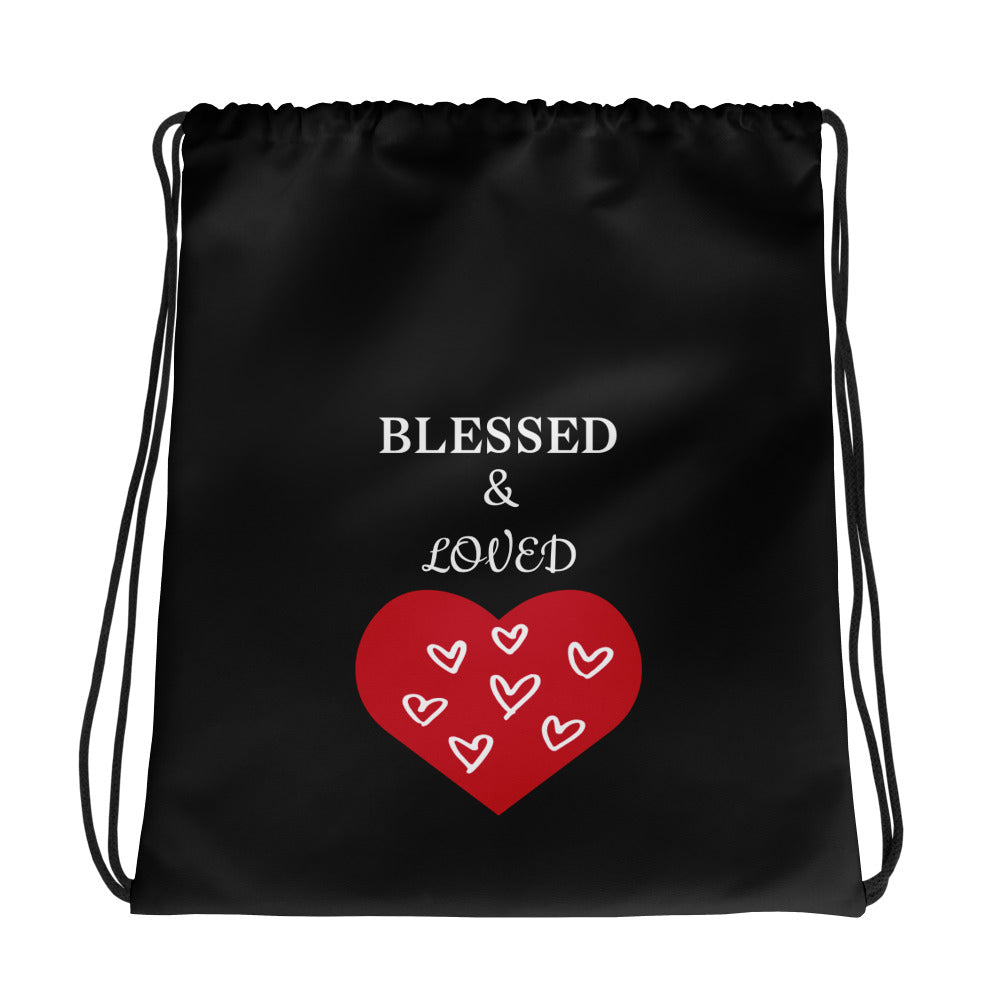 Blessed & Loved Drawstring Bag On the Go with Princess O