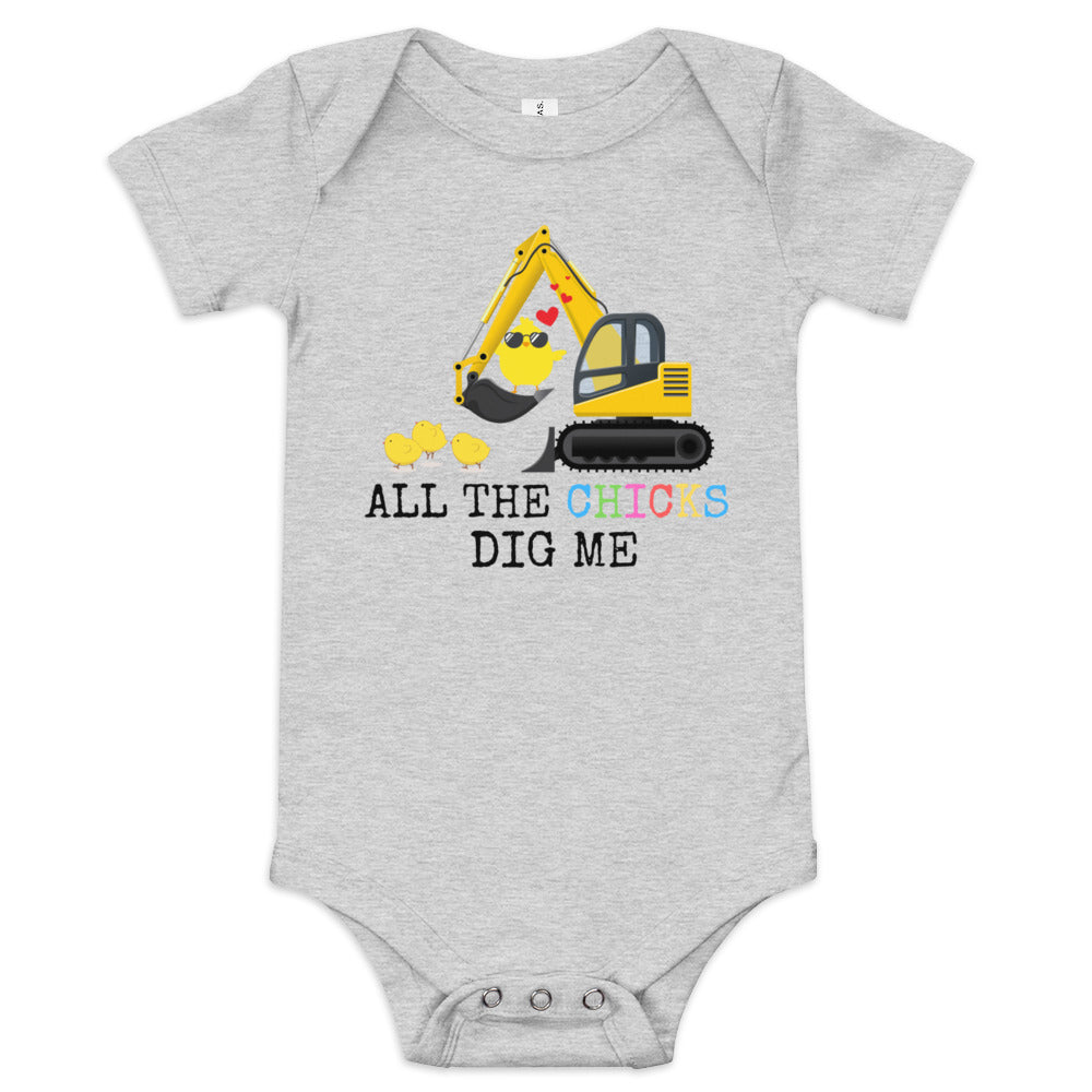 All the Chicks Dig Me Baby Onesie - On the Go with Princess O