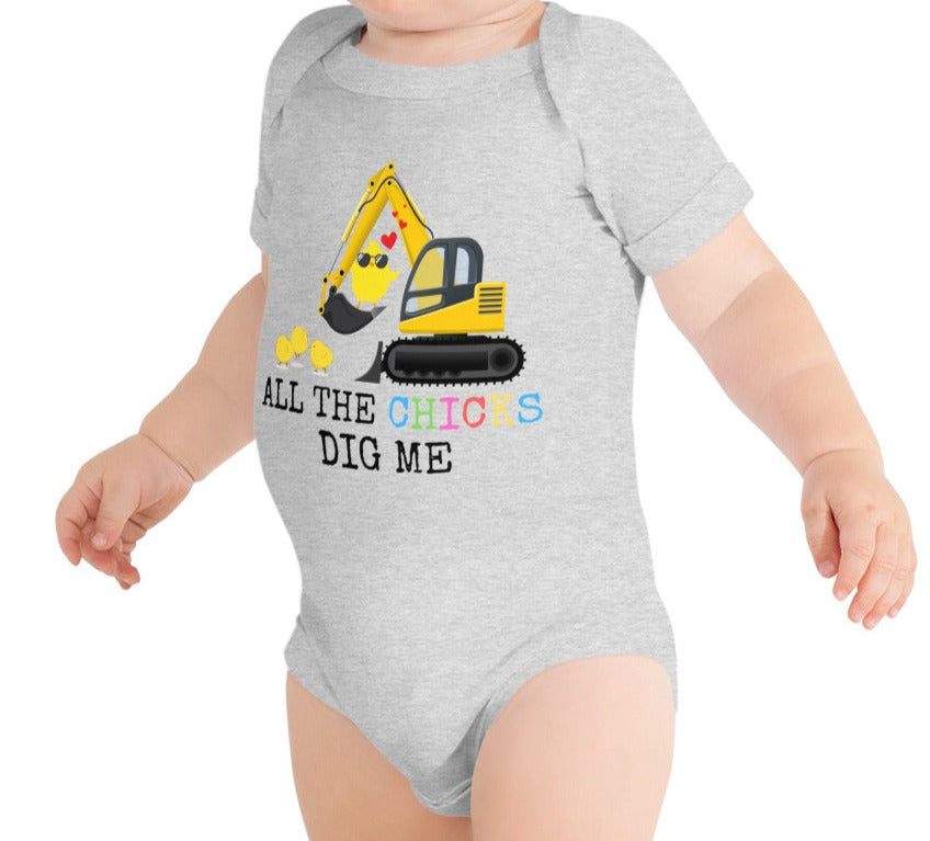All the Chicks Dig Me Baby Onesie On the Go with Princess O