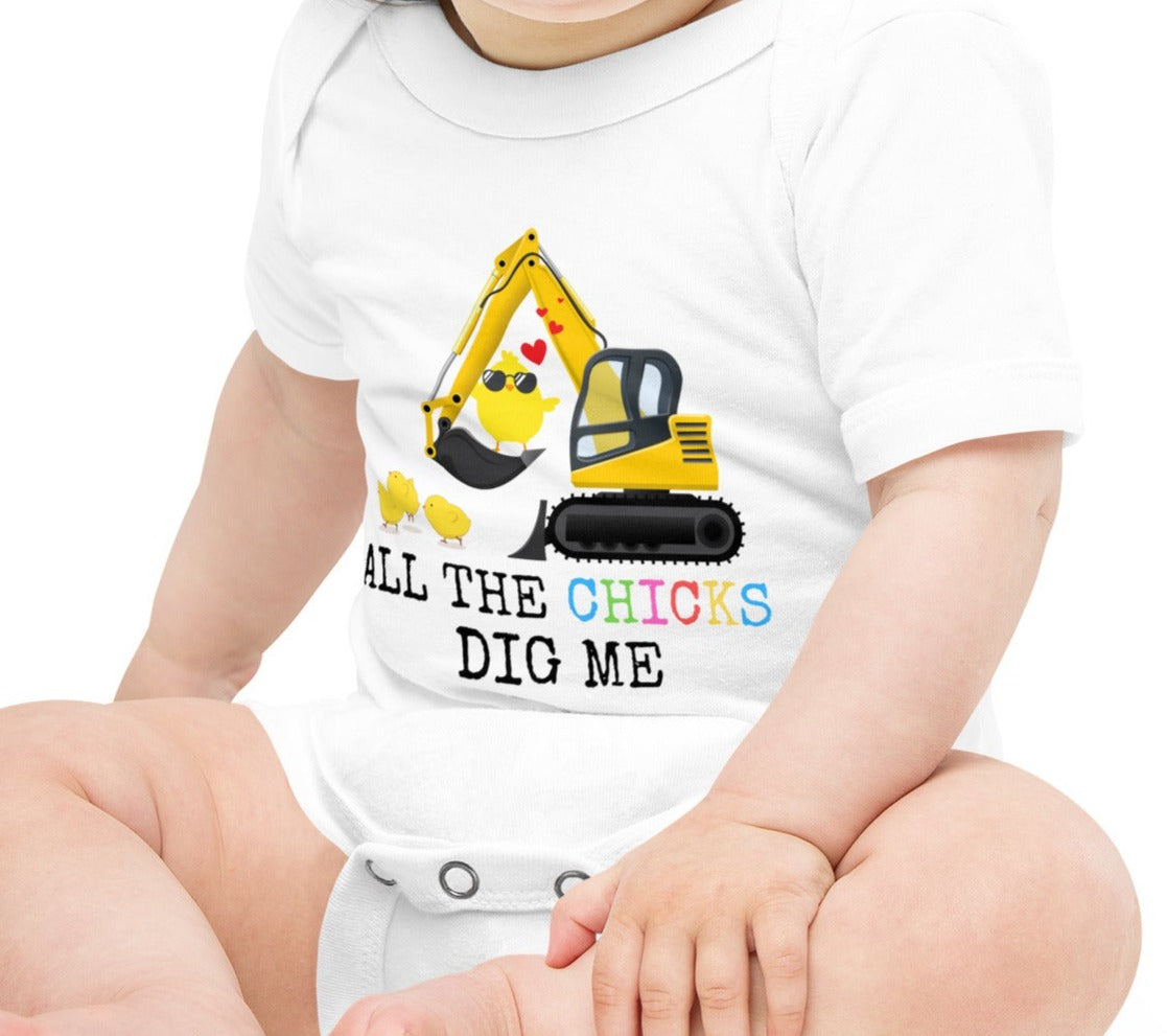All the Chicks Dig Me Baby Onesie - On the Go with Princess O