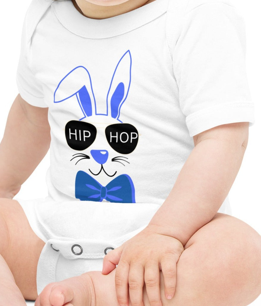 Hip Hop Blue Bunny Baby Onesie - On the Go with Princess O