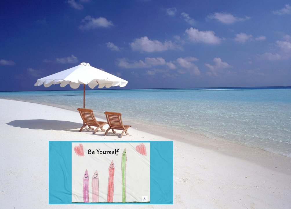 Be Yourself Large Beach Towel 30x60 in - On the Go with Princess O