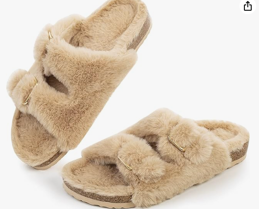 Furry Soft Cork Slippers 4+ colors - On the Go with Princess O